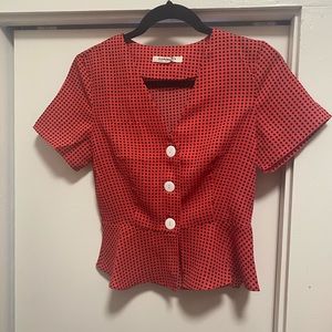 Polka dots pink crop top